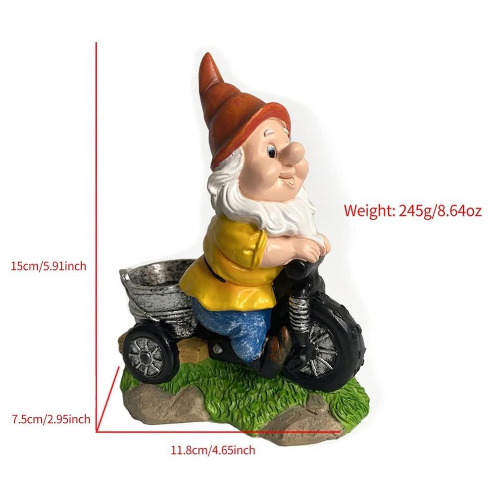 Bird Feeding Decorations Riding Tricycles Gnome Resin Handicraft
