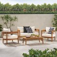 thumbnail image 2 of Noble House Brooklyn Outdoor  4 Seater Chat Set Teak, 2 of 12