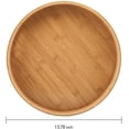 thumbnail image 3 of xianlin-13.8 Inch Large Round Bamboo Serving Tray, Bamboo Wood Circle Tray with Handles, Round Ottoman Tray Food Tray for Serving Breakfast, Drinks, Snack on Home Dining Table, 3 of 4