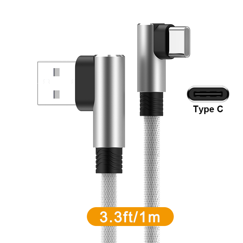 90 Degree USB C Cable 3A Fast Charging Charger Cord for Samsung Galaxy