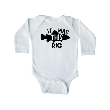 

Inktastic It Was This Big Fishing Humor Gift Baby Boy or Baby Girl Long Sleeve Bodysuit