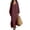 Wine, variant on Guieoi Shift Dresses for Women 2026 Fall Long-Sleeve V-neck Cotton-Linen Split-Hem Dress Green S
