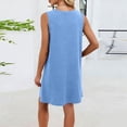 thumbnail image 4 of Hurxie Womens Crochet Swim Cover Up Short Sleeve Waffle Knit Tops Bathing Suit Beach Dress Crew Neck Hollow Out Dresses Blue,XL, 4 of 6