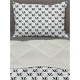 thumbnail image 3 of XO Comforter & Sham Bedding Set, Monochrome Style Lettering Hand Drawn by a Paintbrush Hugs and Kisses Theme, 3 pcs Duvet Set Microfiber Filling Quilt, 5 Sizes, Charcoal Grey and White, by Ambesonne, 3 of 4