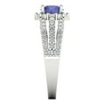 thumbnail image 3 of 1.76ct round cut blue tanzanite 14k white gold halo Bridal Wedding Engagement Promise Anniversary Ring for Women size 10.75, 3 of 7