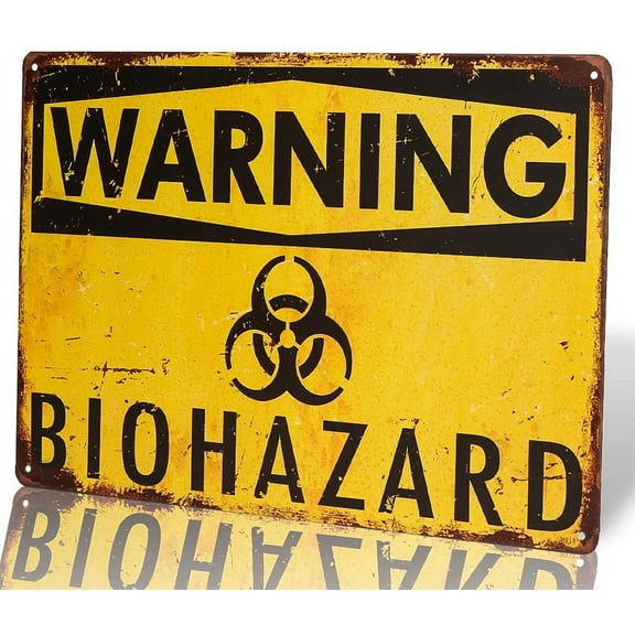 Warning Biohazard Hazard Sign Hazard Labels Novelty Metal Sign Metal Tin Sign 12 X 8 Inch