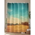 thumbnail image 4 of Shower Curtains Blue Sky Brown Mountain Bath Curtain Forest Vintage Style Waterproof Bathroom Shower Curtain Set with Hooks Decoration 72 x 72 Inches, 4 of 7