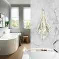 thumbnail image 2 of Yayeee 2 Pack Hand Towels for Bathroom 100% Cotton 16" x 28" Soft Absorbent Kitchen Towel, Floral Rabbit, 2 of 7