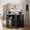 Black, variant on Corner Makeup Vanity Desk with Lights & Power Outlet, Vanity Table and Stool with 5 Rotating Drawers, 3 Color Lighting, Brightness Adjustable, Dressing Table for Women Girls, Black