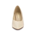 thumbnail image 6 of BLISSFUL STEP Women's Dress Pumps Pointed Toe Stiletto Heel Slip On Mid Heel Shoes Beige 7.5, 6 of 8