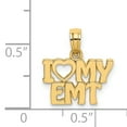 thumbnail image 3 of 14k Yellow Gold Open Back Polished Finish I LOVE MY EMT Charm Pendant, 3 of 3