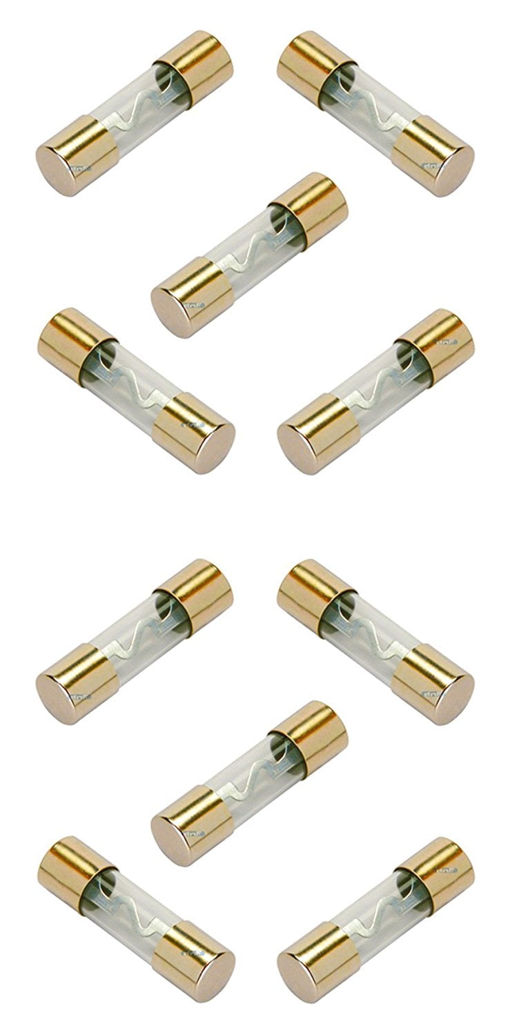 DNF 10 Pack 60 AMP AGU Gold Plated Fuses Round Glass Fuses