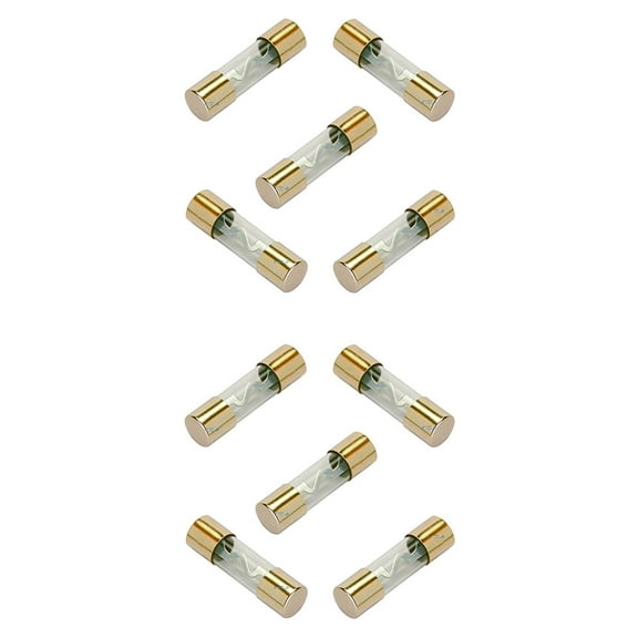 DNF 10 Pack 50 AMP AGU Gold Plated Fuses Round Glass Fuses