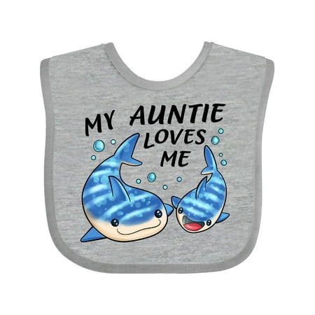 

Inktastic My Auntie Loves Me- whale shark Gift Baby Boy or Baby Girl Bib