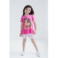 thumbnail image 2 of Barbie Peplum T-Shirt and Shorts Outfit Set Logo Toddler to Big Kid, 2 of 5