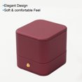 thumbnail image 3 of Uxcell Velvet Ring Box, Single Slot Wedding Ring Box Vintage Jewelry Holder, Red, 3 of 5