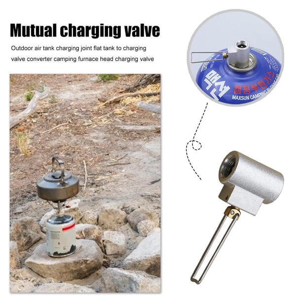 Adaptador de recarga de gas para acampar al aire libre Válvula Estufa de gas Tanque Canister Conector