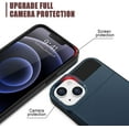 thumbnail image 5 of Case for iPhone 13 Mini Case with Card Holder, Shockproof Heavy Duty Wallet Case [Credit Card Slot][Slide Cover] Anti-Scratch Shell Dual Layer Armor Bumper Protective Phone Case 5.4", Dark Blue, 5 of 13