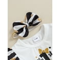 thumbnail image 6 of Bslissey Baby Girls New Year Dress Long Sleeve Letter Heart Print Bow Front A-line Dress with Headband Infant Toddler Casual Cute Clothes 3M 6M 9M 12M 18M 24M, 6 of 9