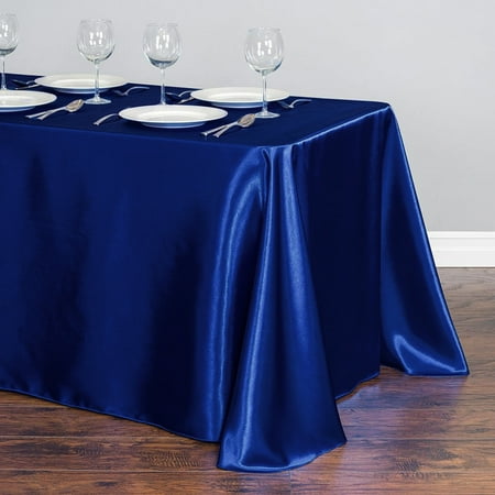 

BITFLY Satin Tablecloth 57x79Inches Rectangular Table Overlay Cover Bright Silk Tablecloth Smooth Fabric Table Decor for Wedding Banquet Table Decoration