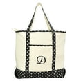 thumbnail image 2 of DALIX Personalized Shopping Tote Bag Monogram Black Star Ballent Zippered Letter- D, 2 of 8