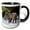 Black/White, variant on 3drose, Germany. Wild Boar in Winter Forest. National Park Bavarian Forest., 11oz Two-tone Yellow Mug