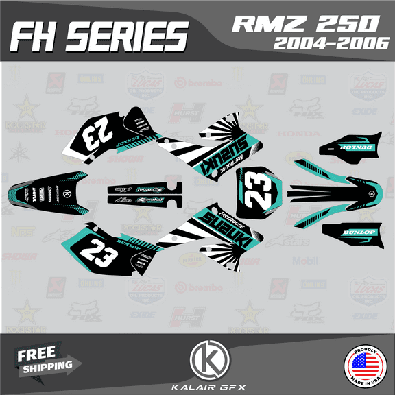 Kalair GFX Graphics Kit for Suzuki RMZ250 (2004-2006) Fh Series