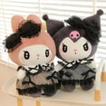 thumbnail image 2 of Sanrios Black Kuromi Mymelody Plush Stuffed Dolls Kawaii Cartoon Sofa Cushion Pillow Dark Gothic Lace Toy Birthday Gift For Girl, 2 of 5