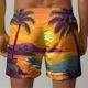 thumbnail image 5 of Pantalones Cortos de Playa con Cordón Impreso Casual para Hombres, 5 of 8