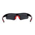 thumbnail image 4 of Classic Mens Baseball Half Rim Shield Sport Plastic Sunglasses Black Red, 4 of 4