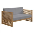thumbnail image 2 of Modway Carlsbad Modern Teak Wood/Fabric Patio Loveseat in Gray/Natural, 2 of 9