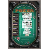 Poker Hands Wall Poster, 14.725" x 22.375", Framed