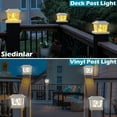 Solar Post Cap Lights Outdoor 4 Modes 40 LEDs Aluminum Glass Fence Post