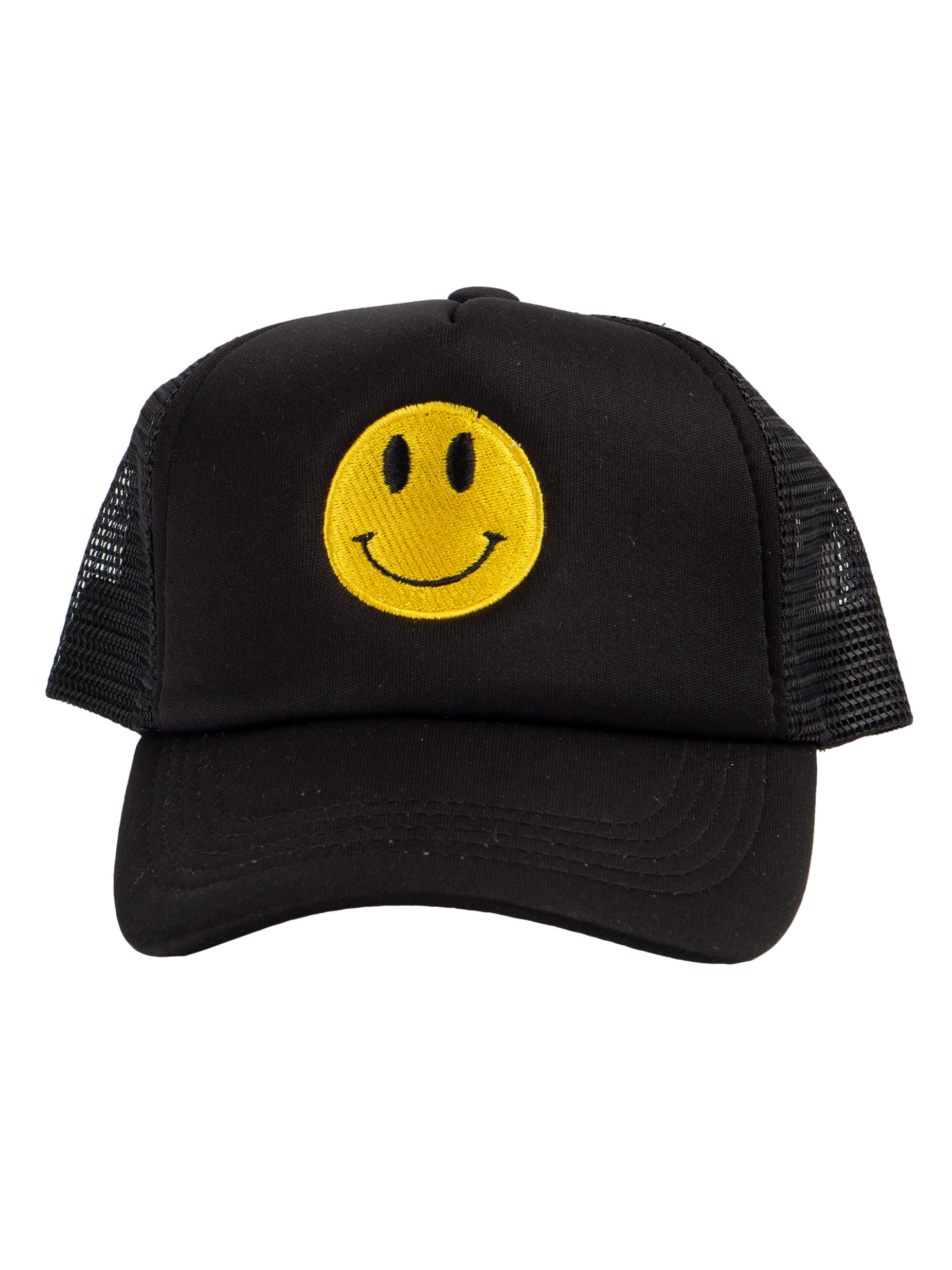 Headwear Smile Kids Unisex Youth Trucker Top Black/White Snapback Cap,