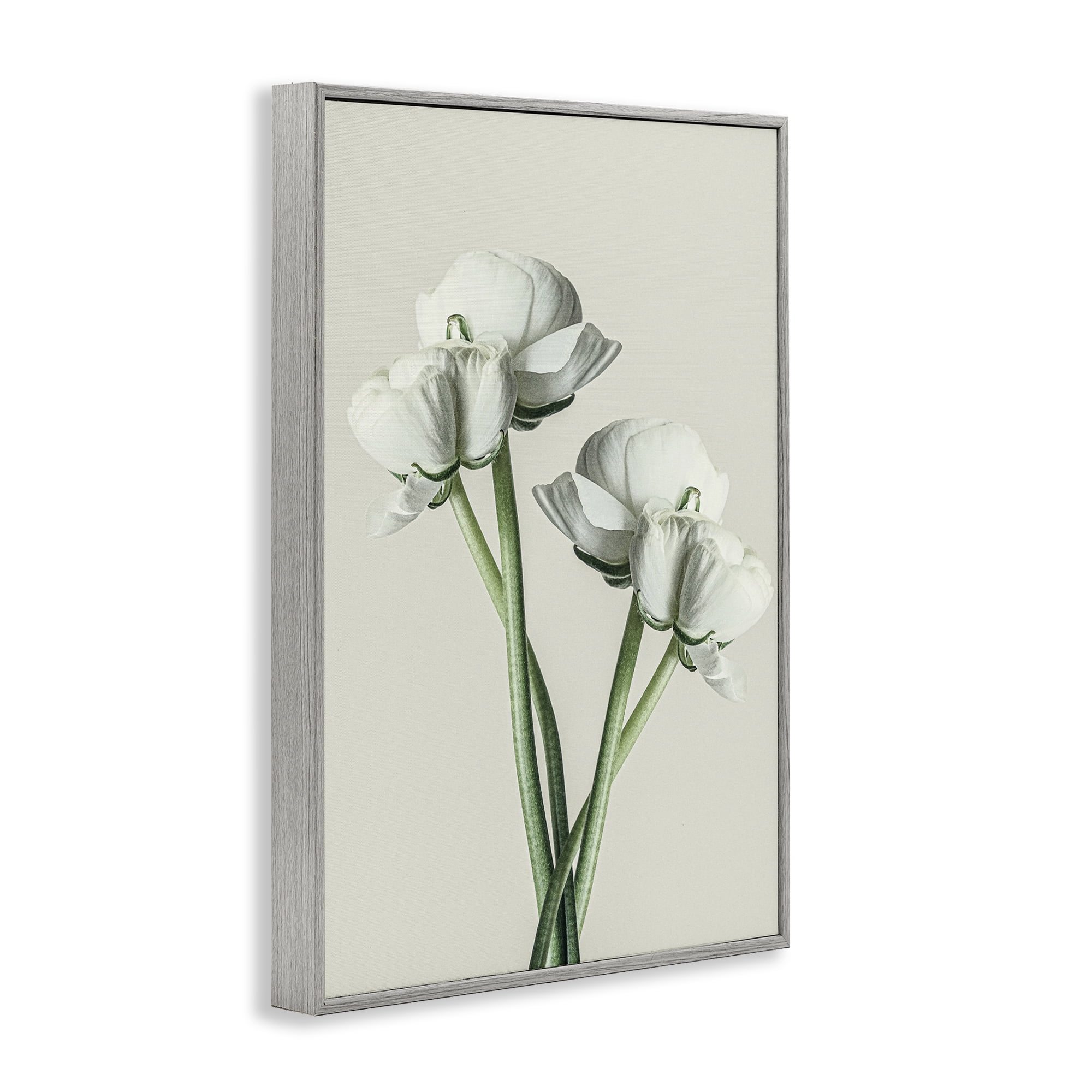 Stupell Industries White Flower Bundle Botanical & Floral Photography Gray Framed Art Print Wall Art, 20 x 30