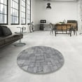 thumbnail image 3 of Ahgly Company Indoor Square Patterned Silver Gray Novelty Area Rugs, 7' Square, 3 of 6