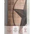 thumbnail image 6 of Western Texas Star Barn Sheer Curtains 2 Panels Set Rustic Brown Wood Grain Sheer Window Curtains Light Filtering Rod Pocket Voile Drapes for Bedroom Living Room 52"X72", 6 of 8