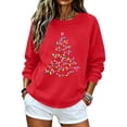 thumbnail image 4 of HOMBOM Womens Christmas Sweatshirt Crewneck Long Sleeve No Hood Christmas Tree Print Pullover Lightweight Loose Casual Fall Winter Tops, 4 of 6
