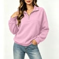 thumbnail image 6 of ThriftyPlait Womens Quarter Zip Sweatshirt Casual Long Sleeve Pullover Loose Fit Coat with Kangaroo Pocket Fall Winter Daily Top, 6 of 7