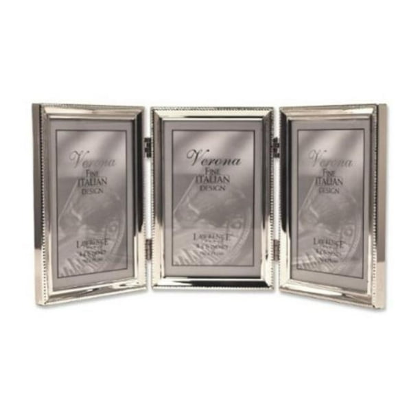 Lawrence Frames Lawrence Frames Polished Silver Plate 4x6 Hinged Triple