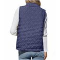 thumbnail image 5 of Women's Stand Collar Sleeveless Vest, Quilted Zip Up Vest, Lightweight Puffer Vest, Warm Winter Vest Top, Casual Outerwear Vest, Pocket Detail Sleeveless Jacket Navy, 5 of 9