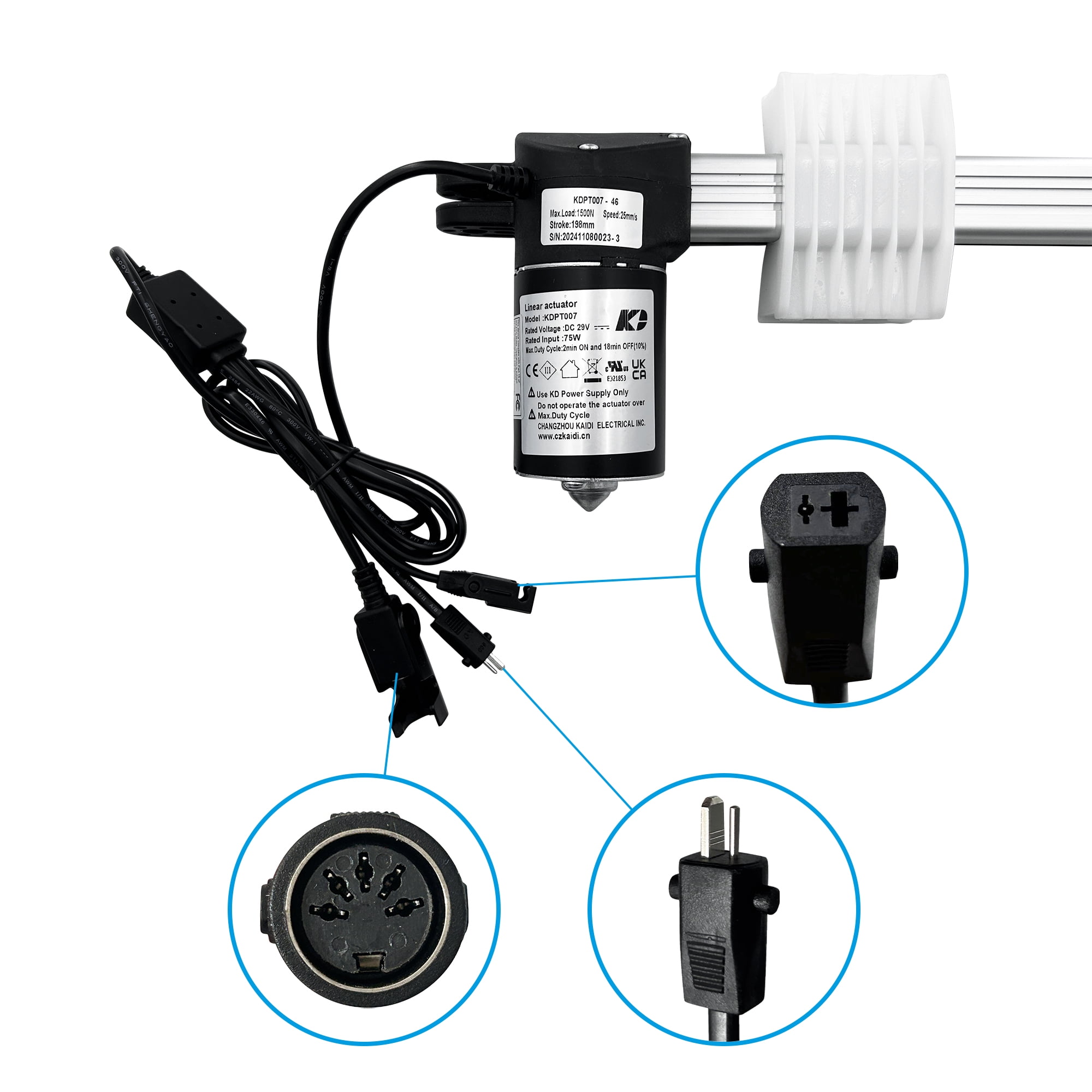 Kaidi Motor Model KDPT007-46 Linear Actuator Replacement for Power Recliner Lift Chairs