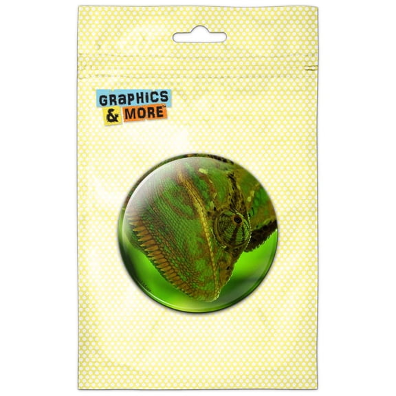 Chameleon Blending in Leaves Lizard Reptile Pinback Button Pin Badge