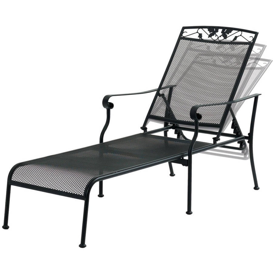 Mainstays Jefferson Wrought Iron Chaise Lounge Black Walmart