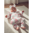 thumbnail image 6 of BemeyourBBs Newborn Baby Girls Romper Outfit Strawberry Printed Jumpsuit with Headband Cute Infant Clothes, 6 of 9