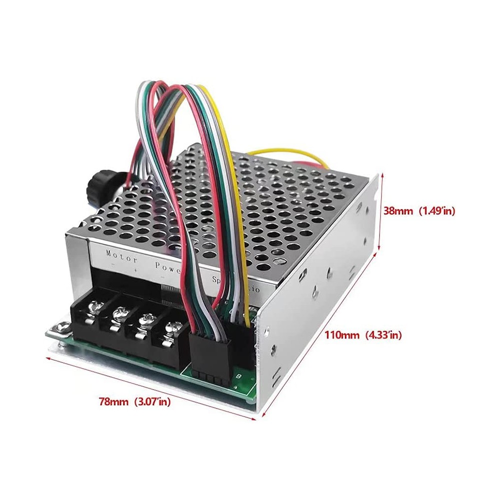 Dc 10-55v 60a Dc Motor Speed Controller Pwm 12v 24v 48v 2000w Max 100a Reversible Potentiometer On