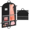 thumbnail image 1 of TranRantic 43 Inch Dance Garment Bag, Waterproof Travel Garment Bag with 4 Clear Zipper Pockets (3 Front + 1 Back) | Foldable Design for Suits & Performance Outfits (Black), 1 of 6