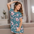 thumbnail image 3 of Picia Funny Pig Faces Pattern Women’s Nightdress – Casual Short-sleeved Loose-Fit Sleepwear, Soft Cotton Short-Sleeve Sleep Shirt for Relaxation & Comfort, 3 of 6