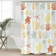 thumbnail image 2 of 60x72 Inch Shower Curtains for Bathroom Orange Yellow Coastal Bath Curtain Decor Nautical Summer Beach Coral Sea Turtle Waterproof Restroom Curtains Shower Set Accessories with 12 Hooks 60 Inch, 2 of 6