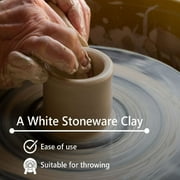 Mid High Fire White Stoneware Clay | Cone 6-10 | Versatile for Wheel Throwing, Hand Building, Sculpting | Suitable for All Skill Levels. 50 lbs